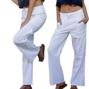 Wide Waist Organic Cotton Nautical Cargo Pants
